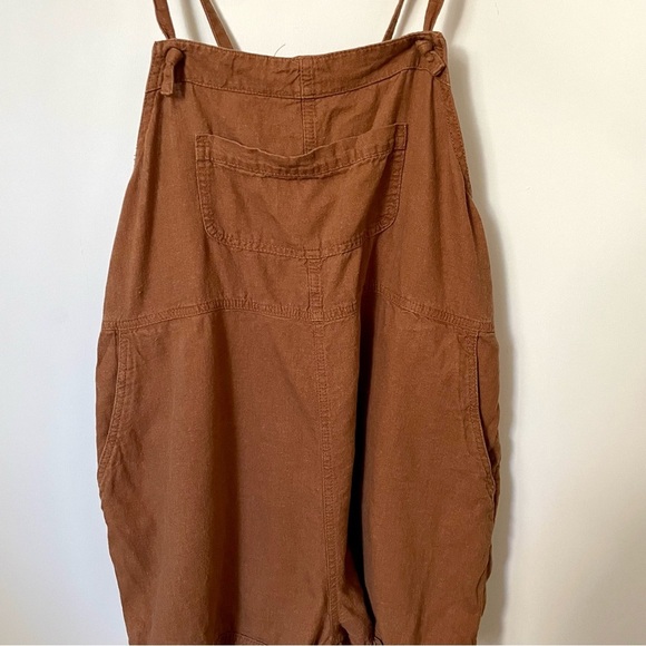 Old Navy Linen-Blend Utility Romper Light Brown Size Large - Picture 3 of 9